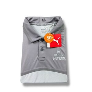 NWT Puma x Roca Patrón Tequila Gray Tailored Color Block Polo UPF 50+ Mens 2XL